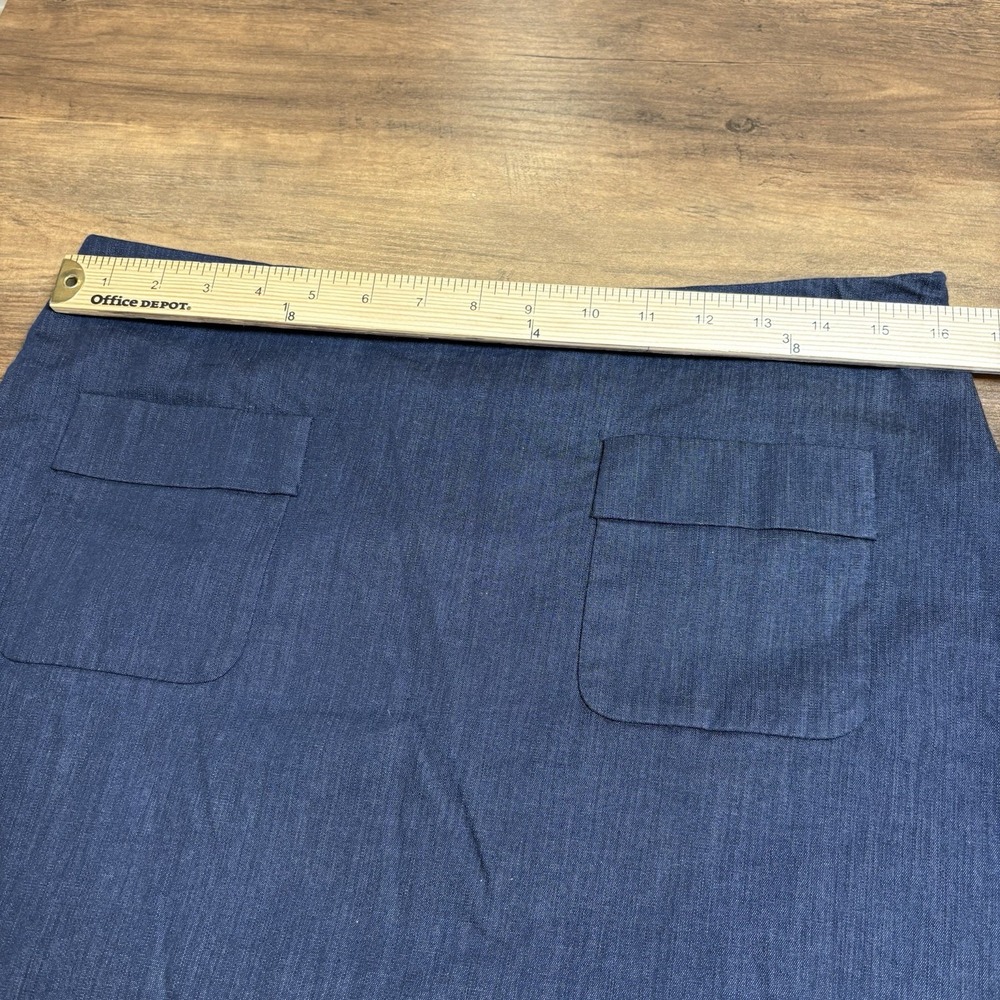 LOFT Womens 10 Blue Pencil Skirt Career Office Aesthetic Cotton Spandex Pockets - Picture 7 of 11